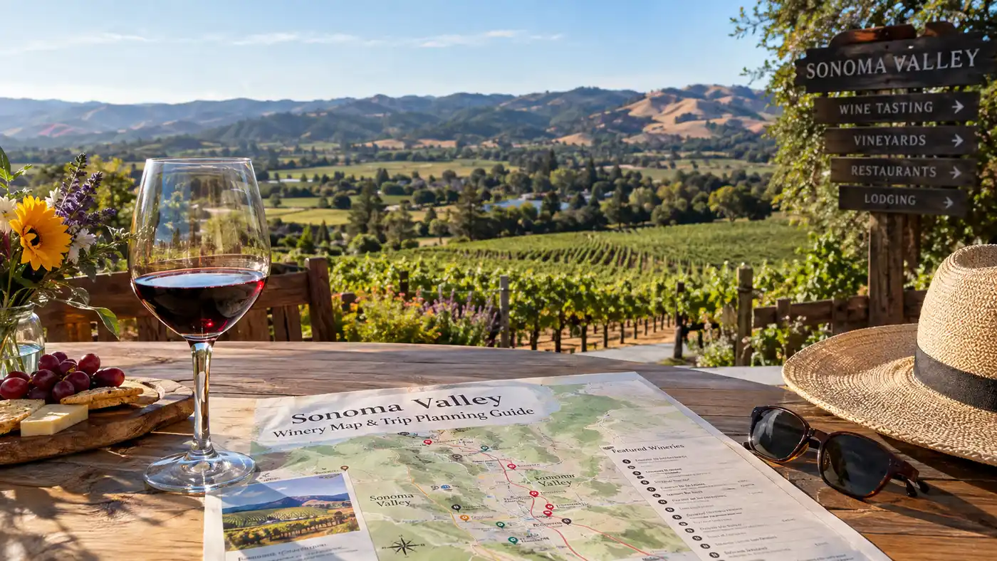 Sonoma Valley Winery Map & Trip Planning Guide